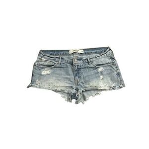 Abercrombie & Fitch Denim Shorts Womens 8 Blue Excellent Polka Dot Distressed